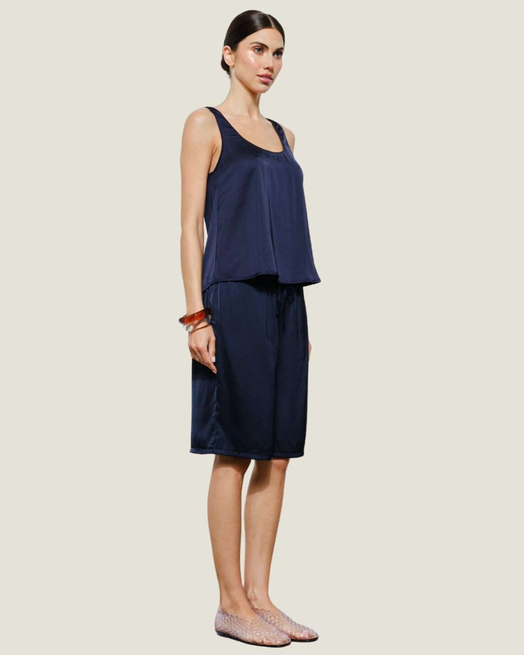 The Luna: Satin Sleeveless Blouse