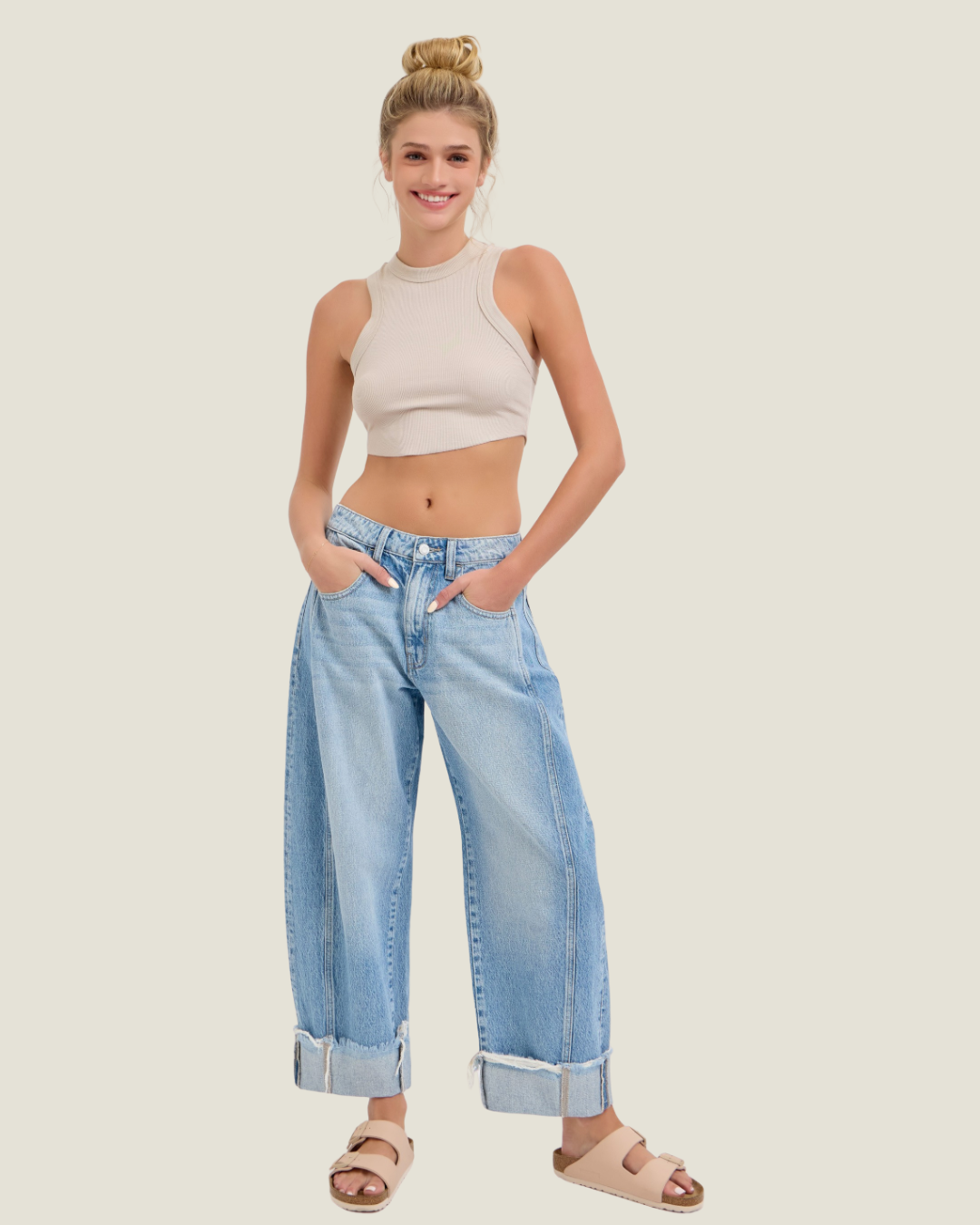 The Jessie: Mid Waisted Barrel Jeans