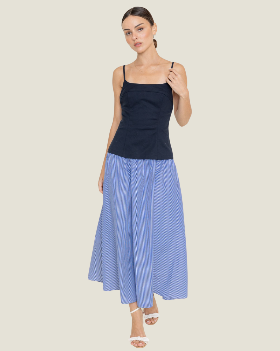 The Meredith: Two-Tone Midi Dress