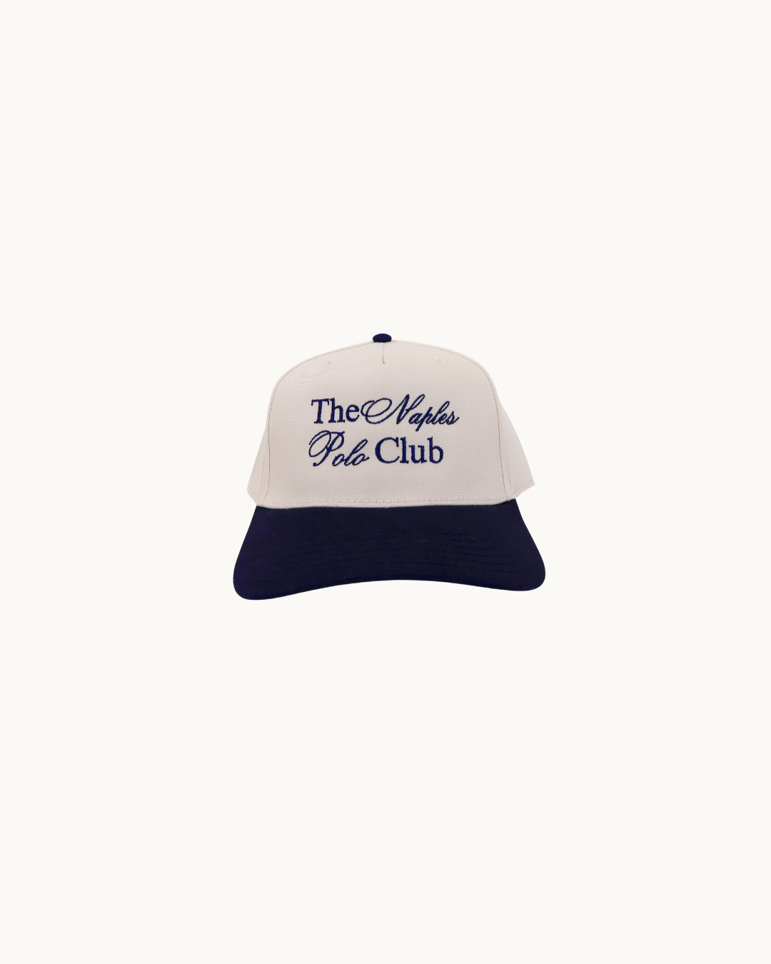 The Naples Polo Club Blue Off White Embroidered Trucker Hat