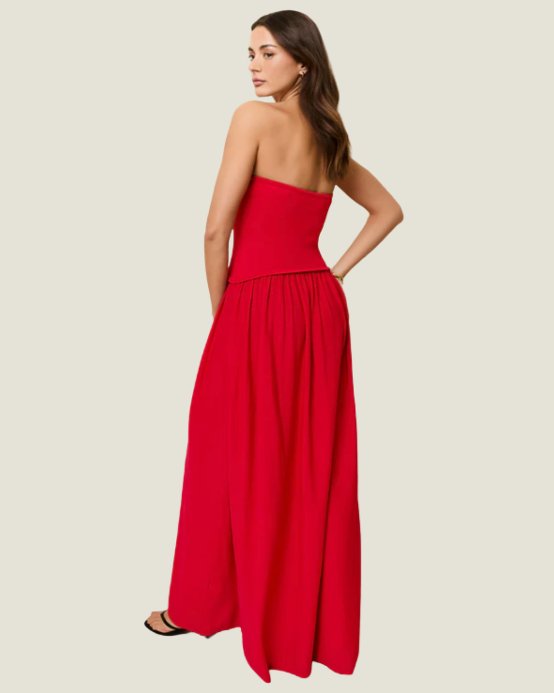 The Strapless Soglio Dress- a drop-waist maxi dress from Solid & Striped available at Love Celine a women’s boutique in SWFL.