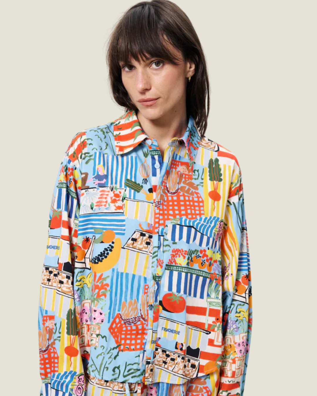 The Luisa: Printed Buttoned Blouse