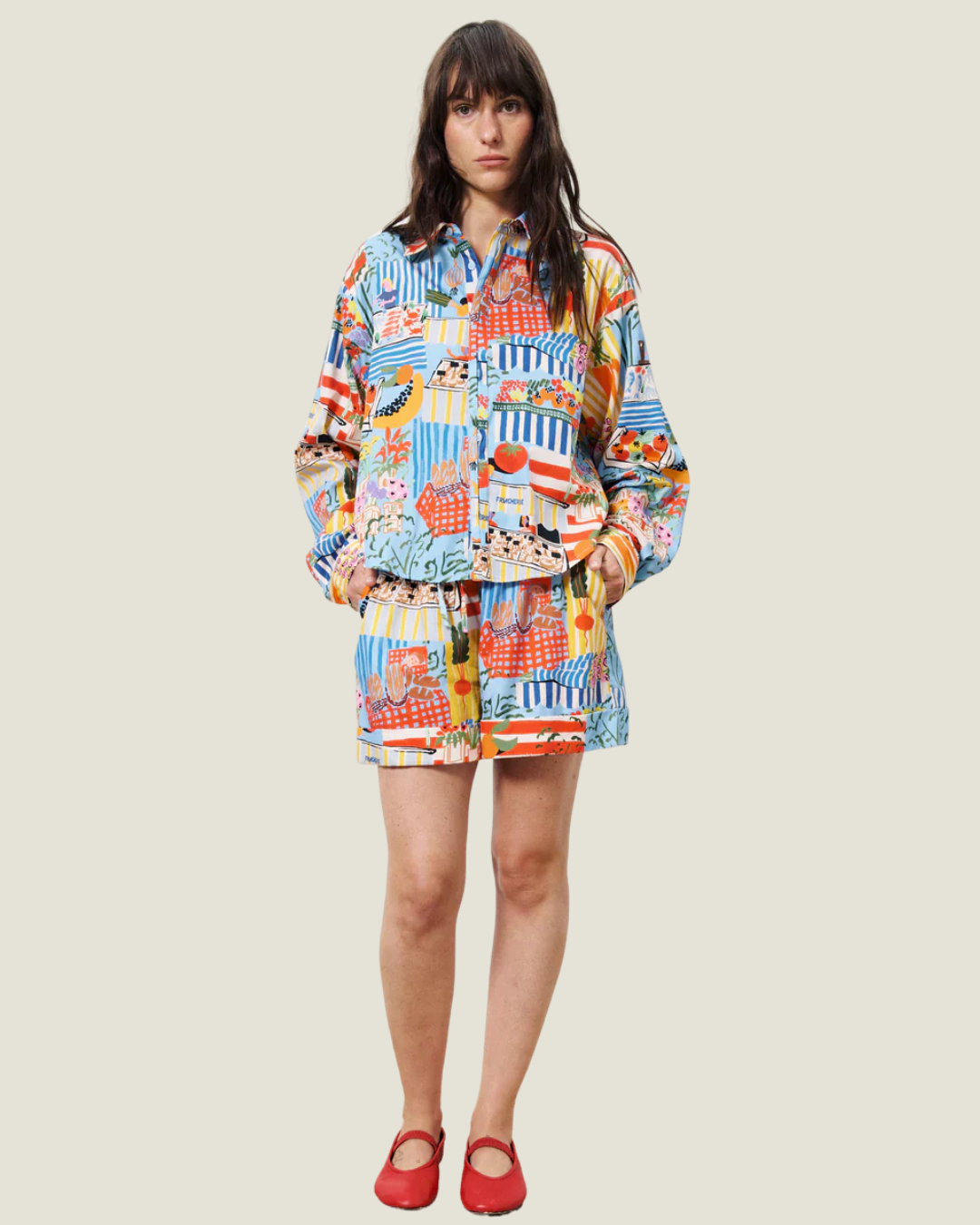 The Luisa: Printed Buttoned Blouse