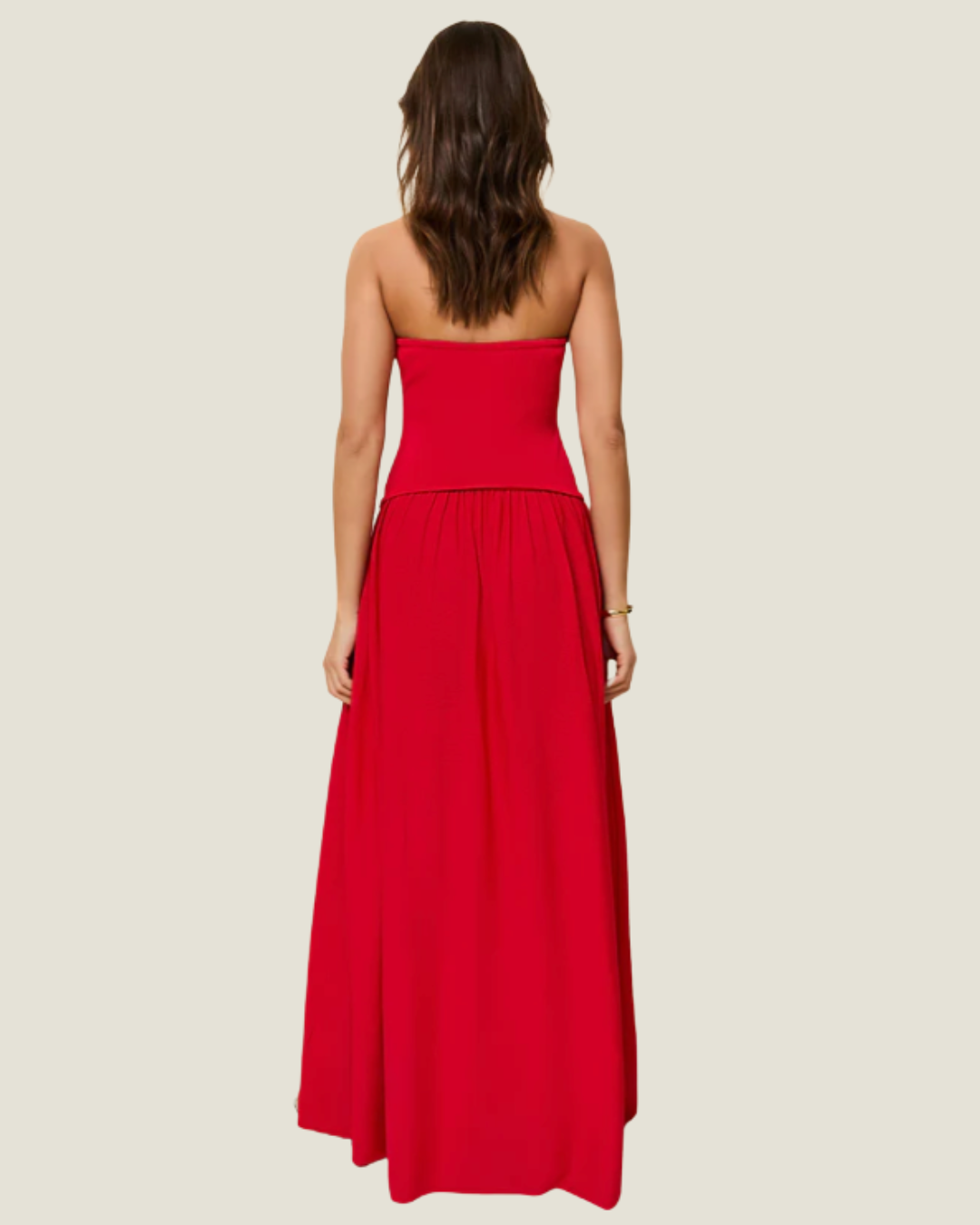 The Strapless Soglio Dress- a drop-waist maxi dress from Solid & Striped available at Love Celine a women’s boutique in SWFL.