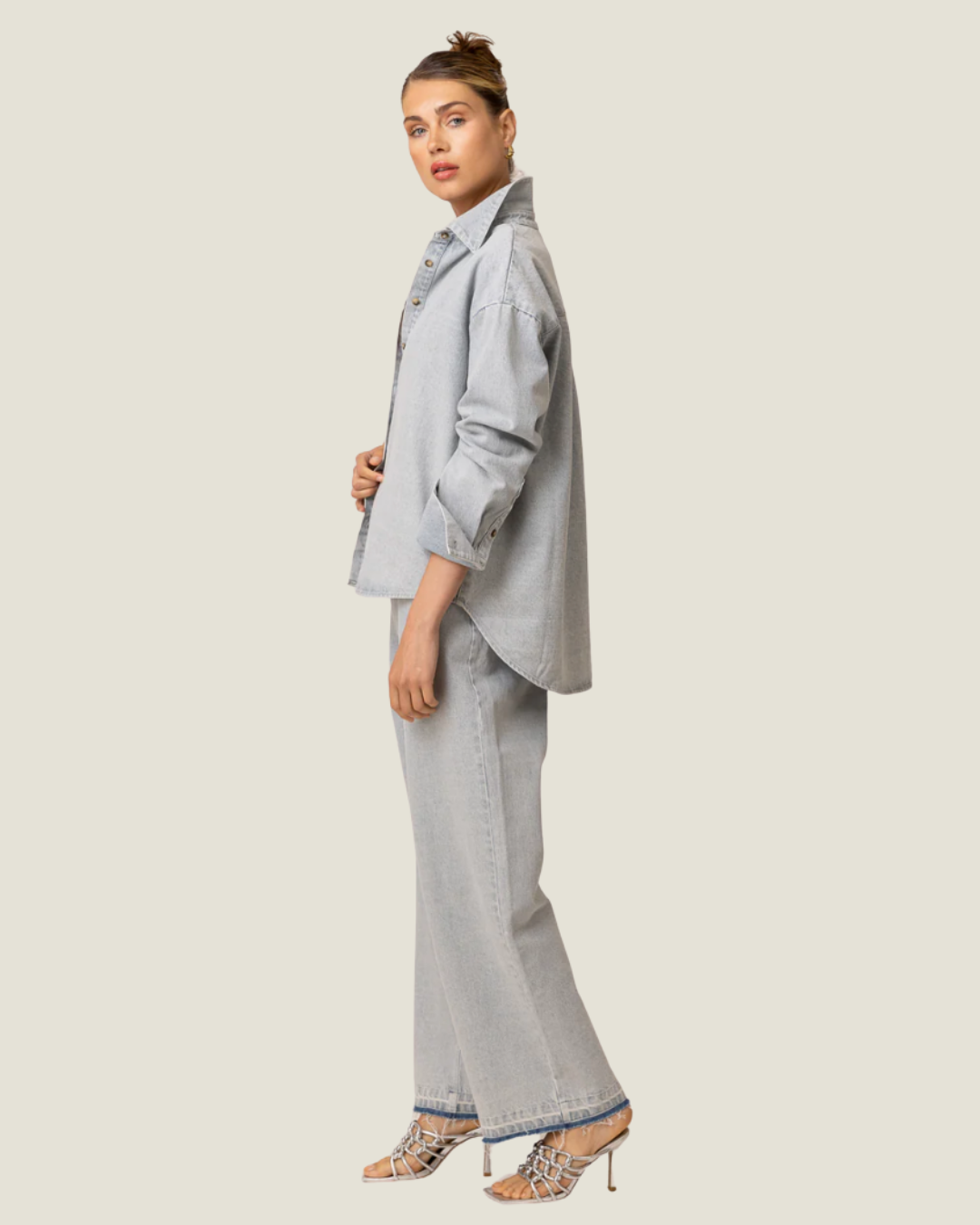 The Elowen: Denim Button Up Shirt
