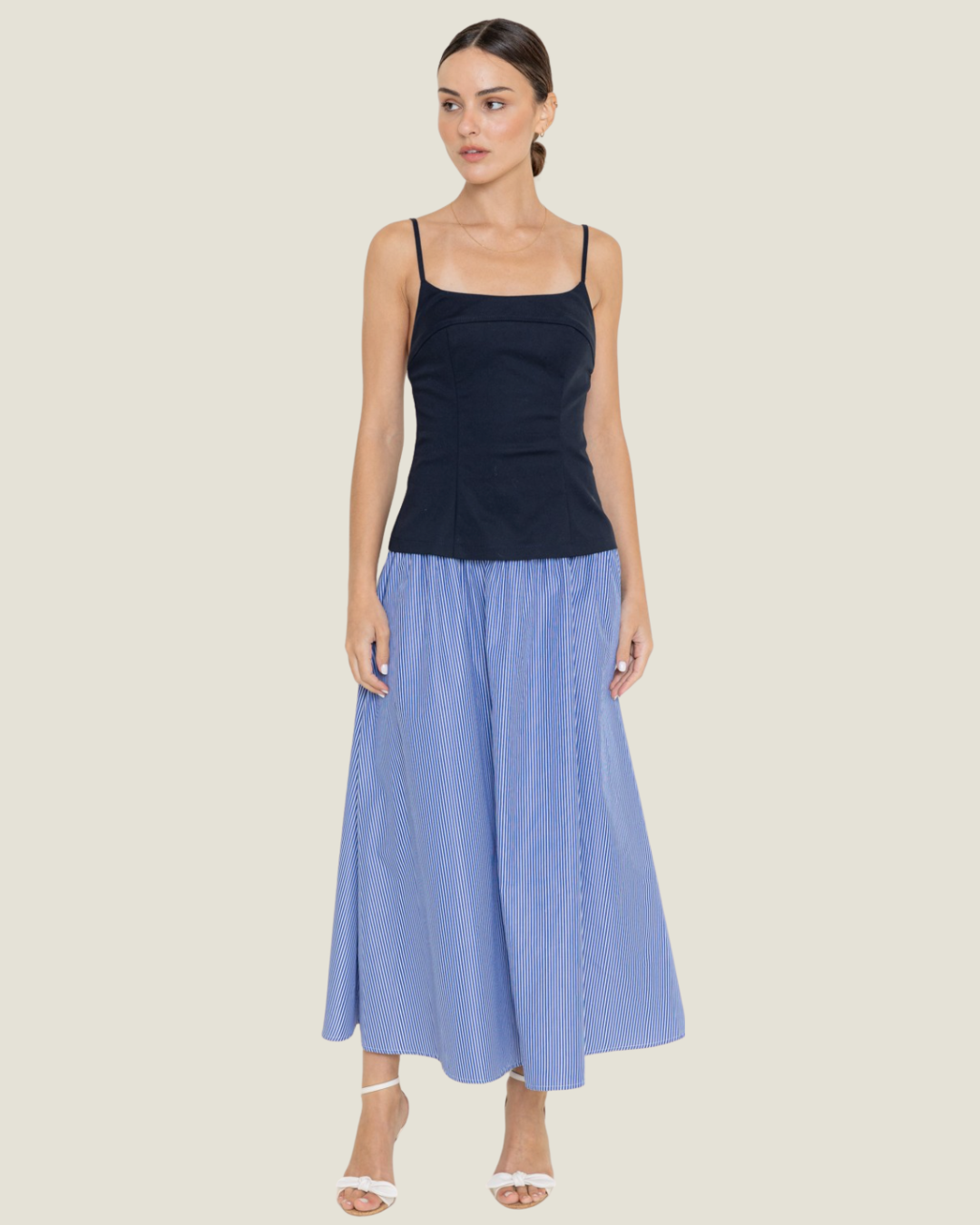The Meredith: Two-Tone Midi Dress