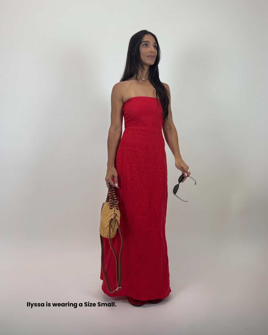 The Maisie: Strapless Linen Maxi