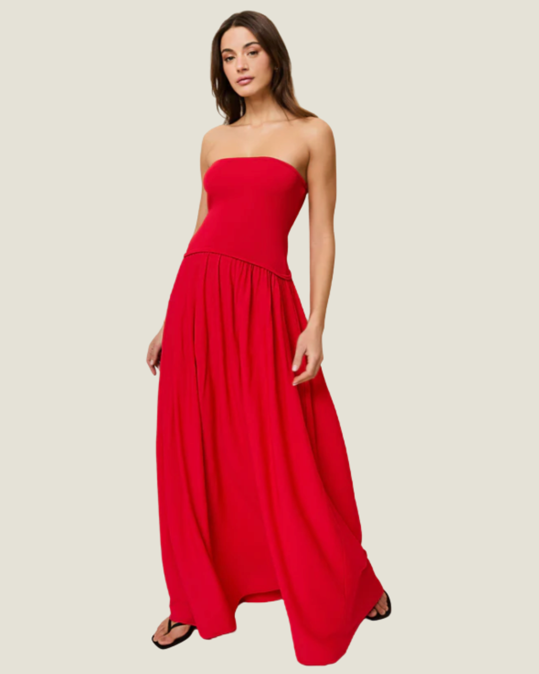 The Strapless Soglio Dress- a drop-waist maxi dress from Solid & Striped available at Love Celine a women’s boutique in SWFL.