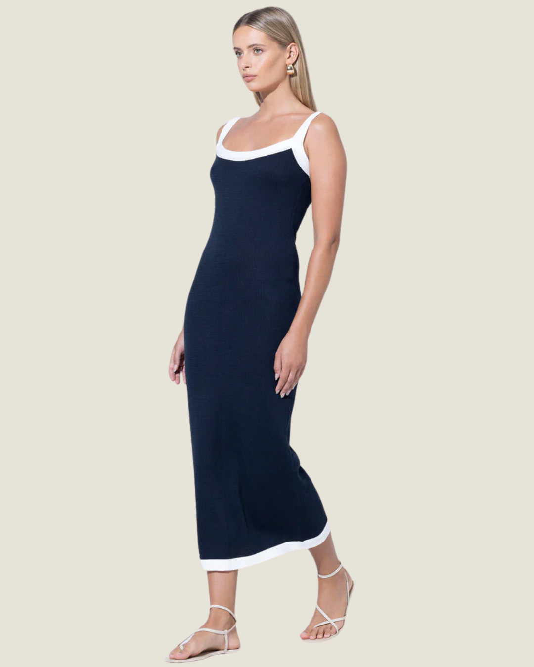 The Harbour Island: Sleeveless Knitted Midi Dress