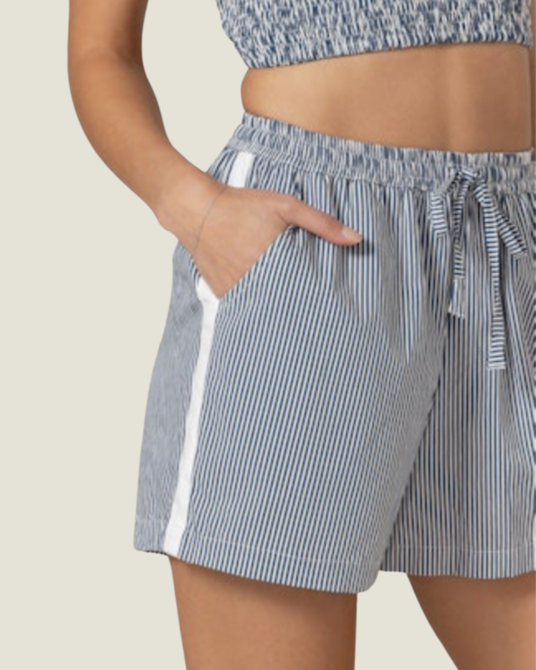 The Brooke: Poplin Stripe Shorts