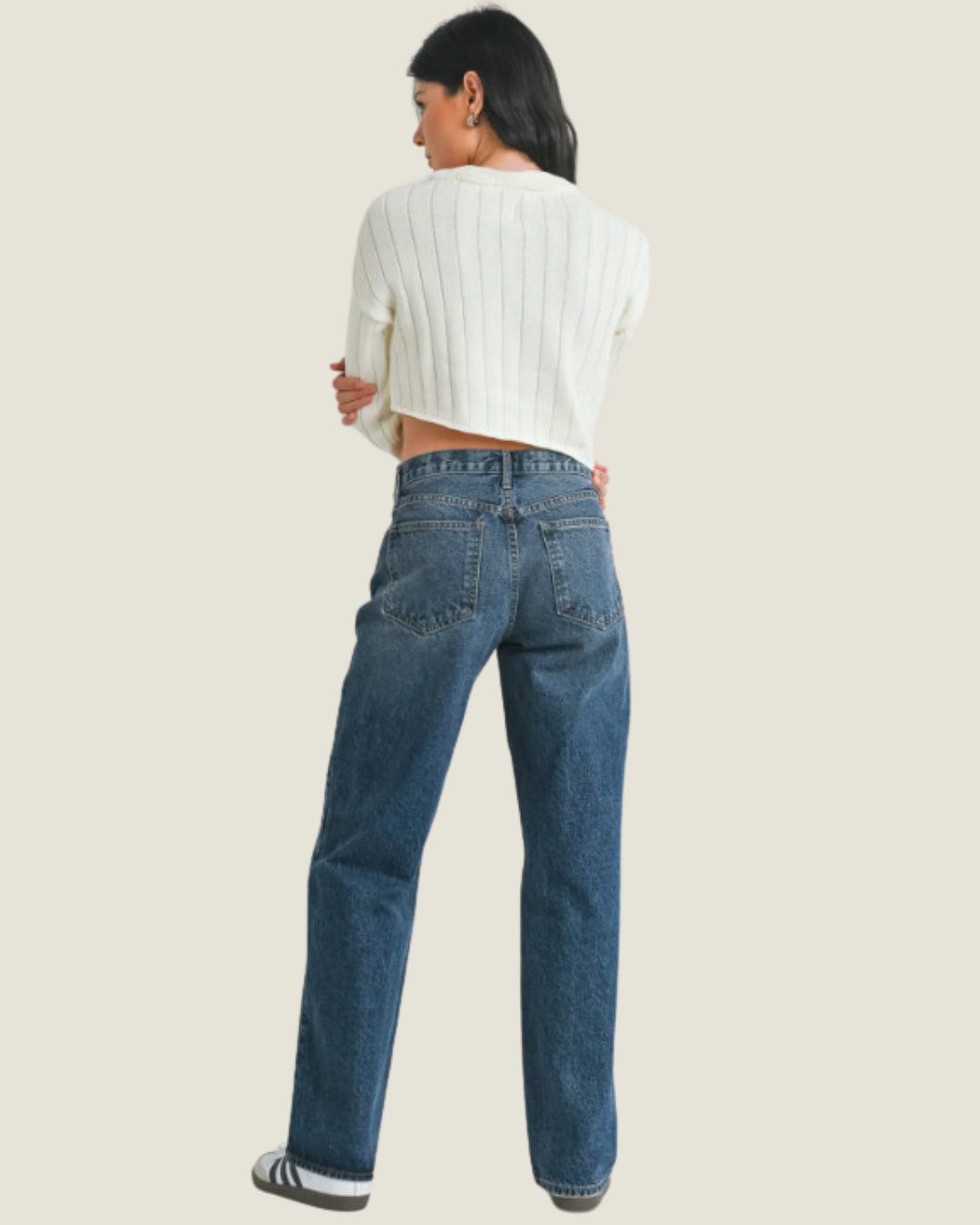 The Hailey: Dark Wash Relaxed Straight Jeans