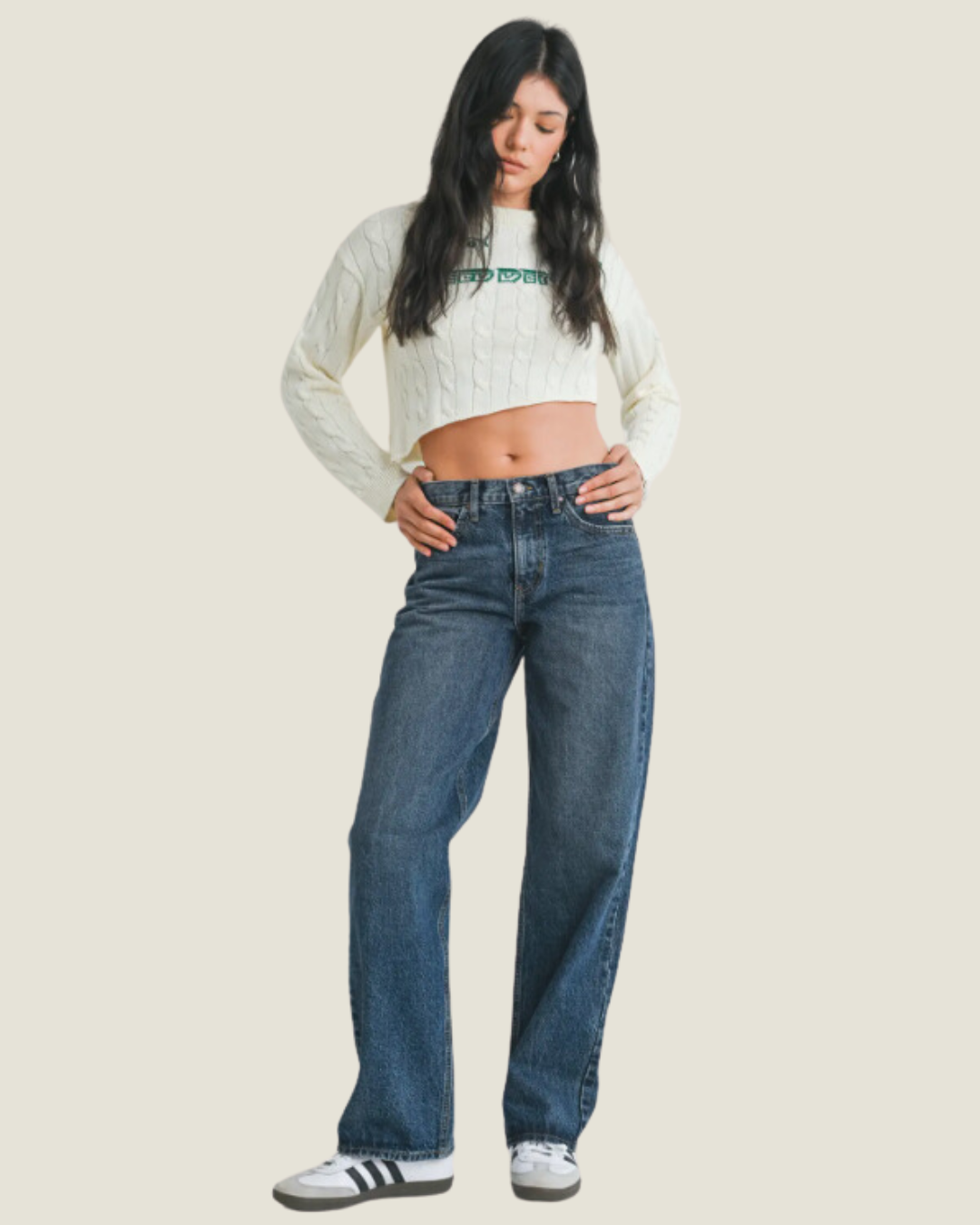 The Hailey: Dark Wash Relaxed Straight Jeans