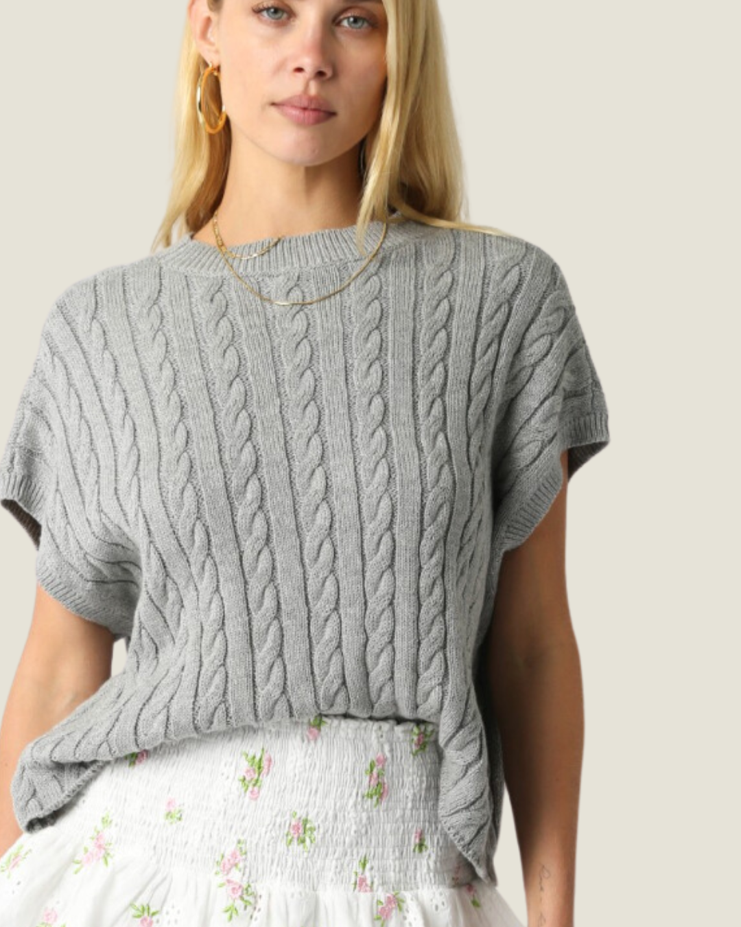 The Westport: Cable Knit Sweater Top