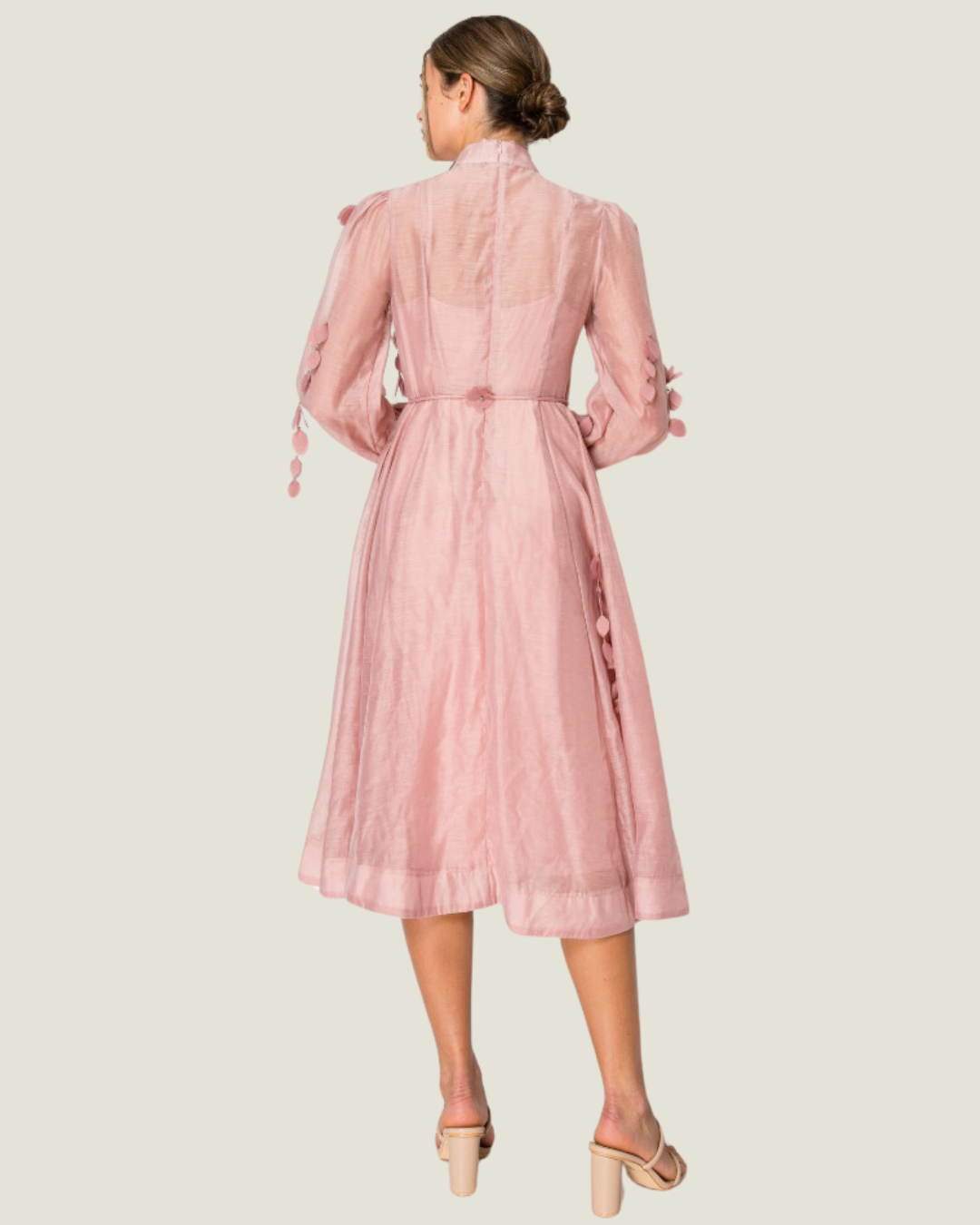 The Arabella: Flower Detailed Dusty Pink Maxi Dress