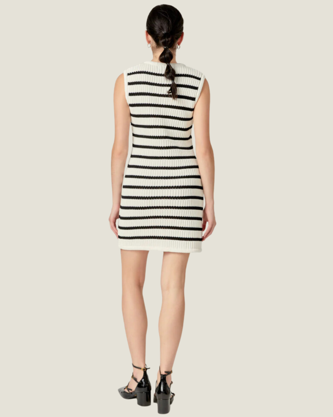 The Elise: Striped Knit Vest Midi