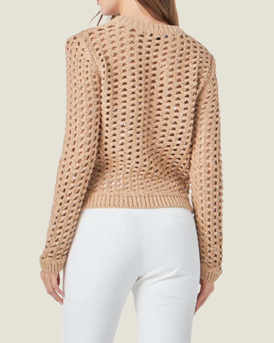 The Molly Sequins Knit in beige is your perfect sweater for that elevated everyday style this fall!