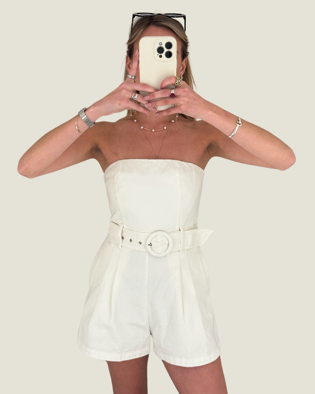 The Cheyenne: White Sleeveless Romper