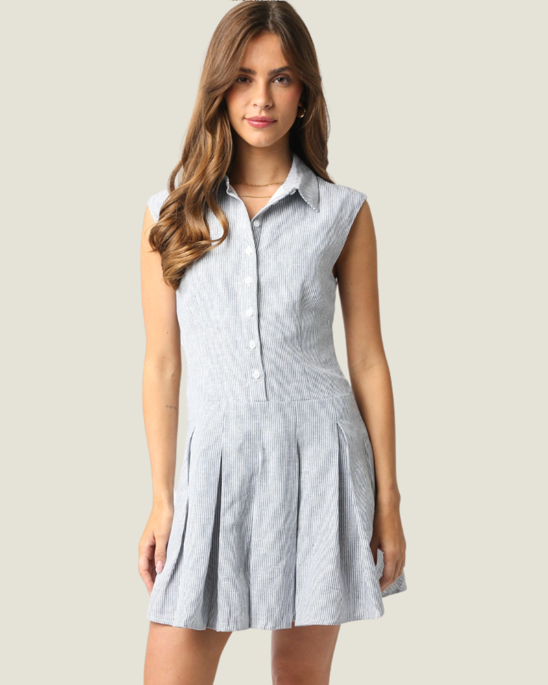 The Caroline: Collard Linen Dress