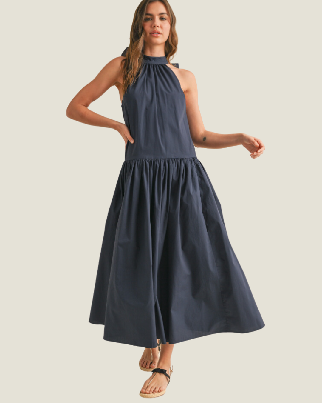 The Juliette: Halter Drop Waist Midi