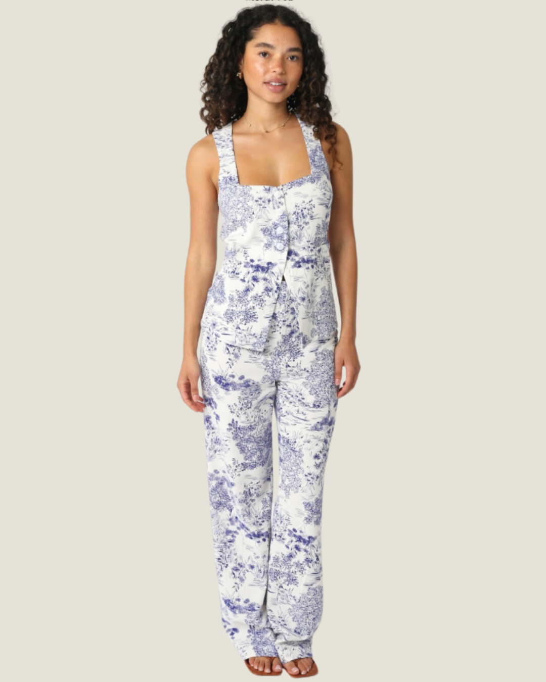 The Manon: Toile Print Vest