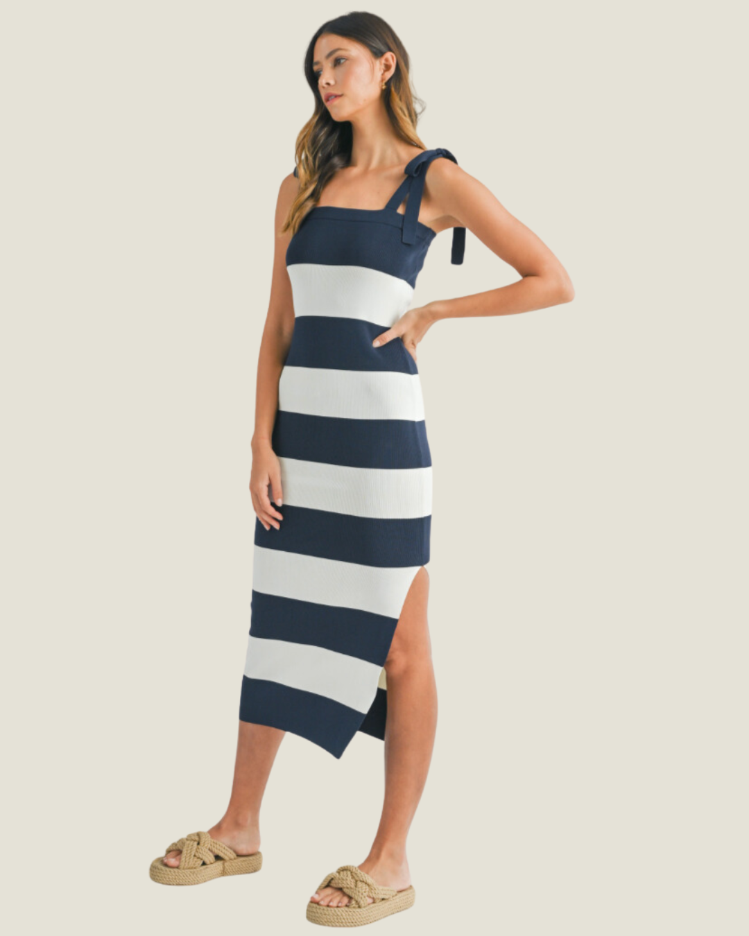 The Regatta: Striped Midi Dress