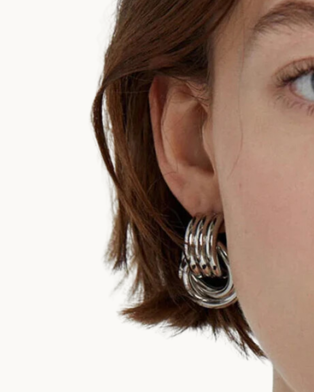 Double Knotted- Door Knocker- Earring: Silver