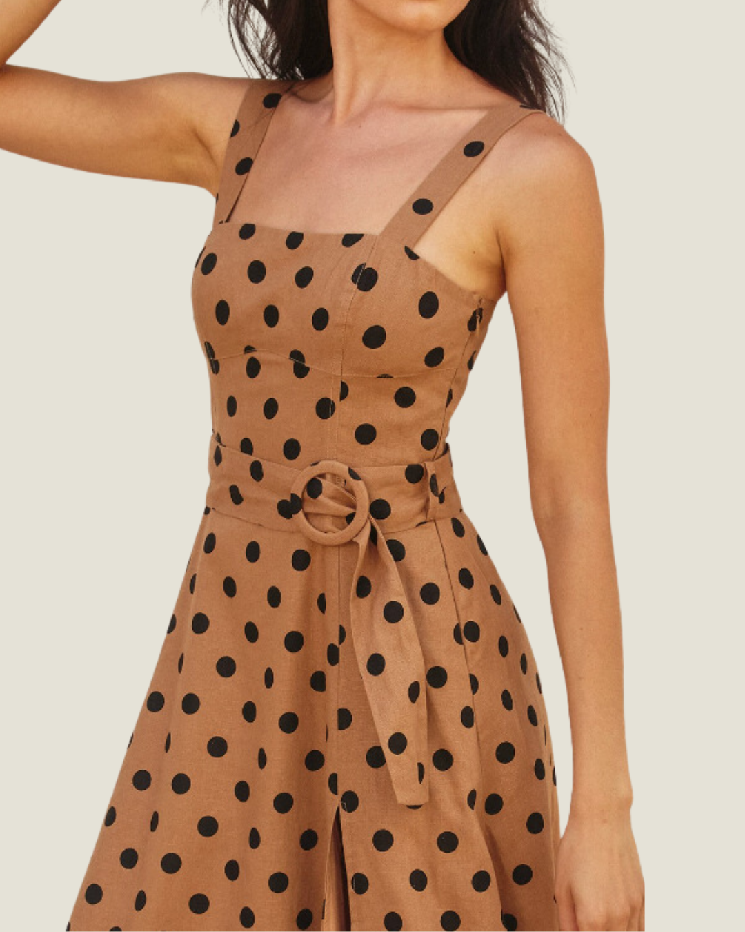 The Everett: Polka Dot Linen Midi