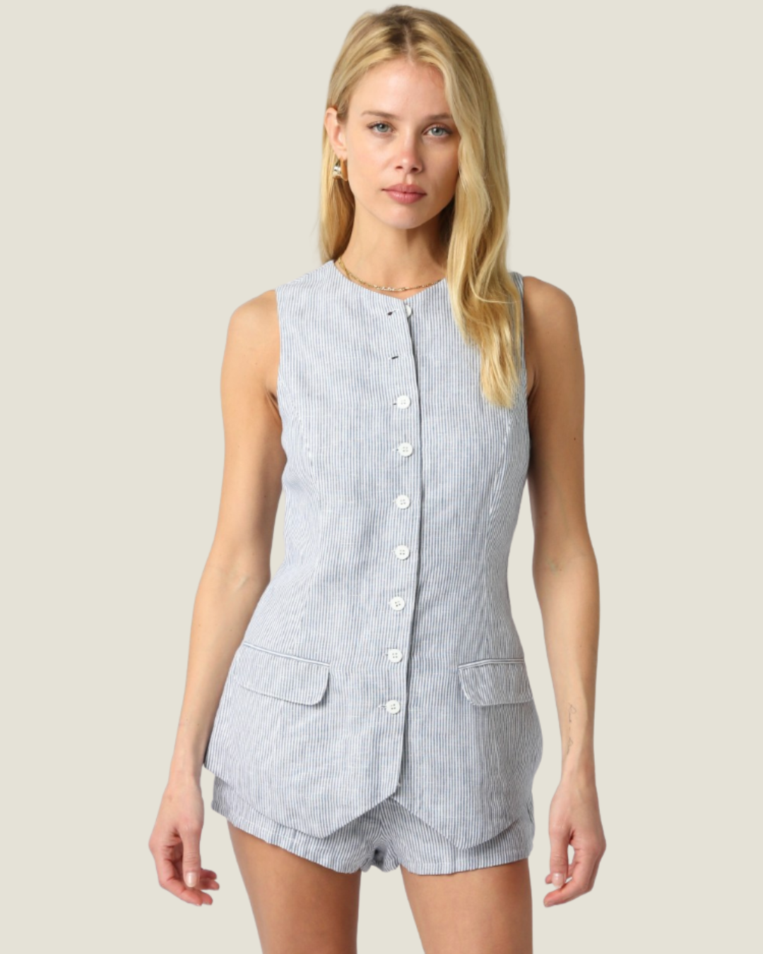 The Lucy: Striped Sleeveless Vest