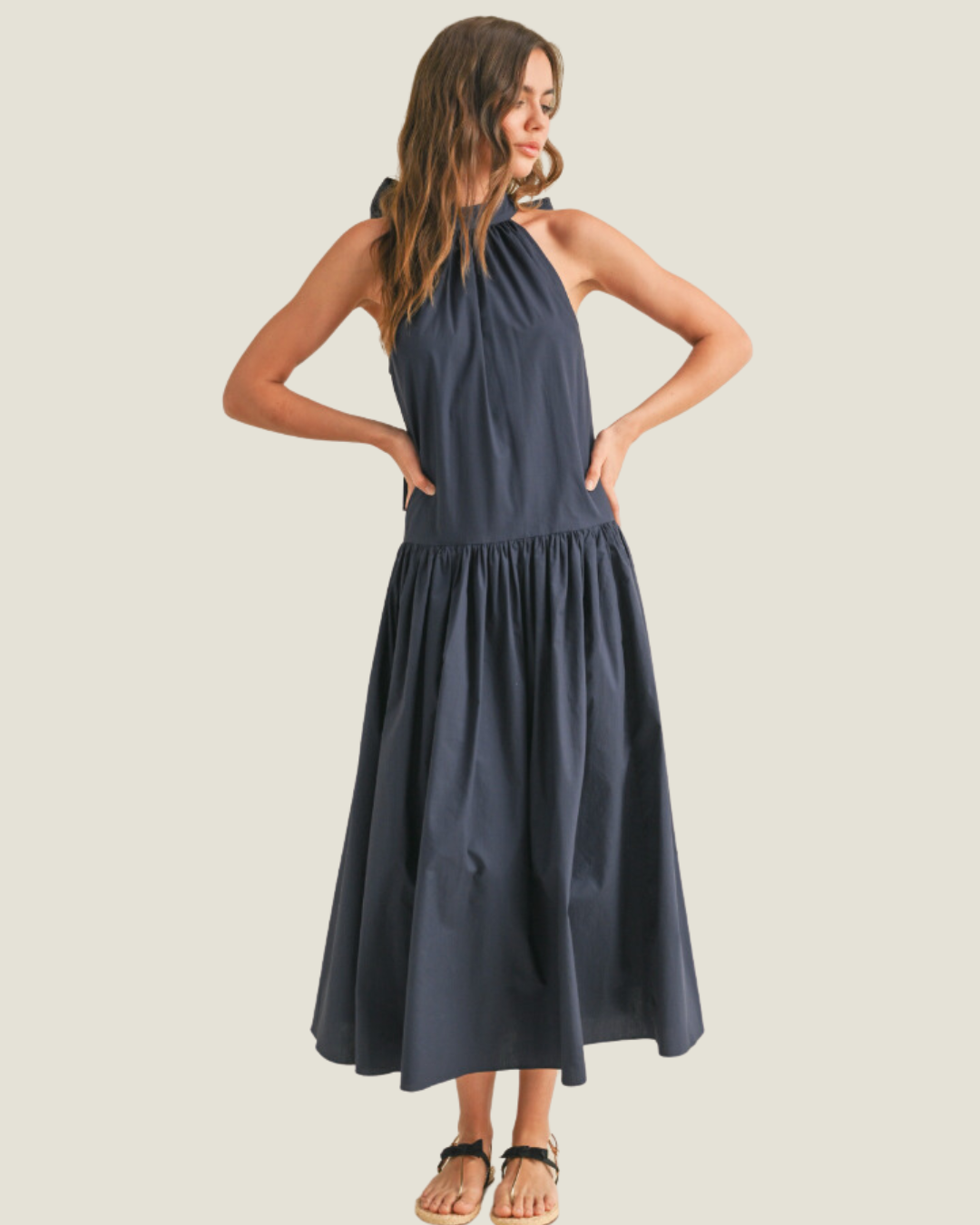 The Juliette: Halter Drop Waist Midi