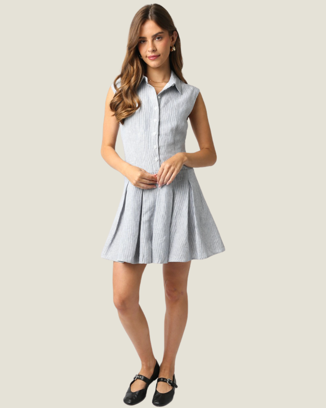 The Caroline: Collard Linen Dress