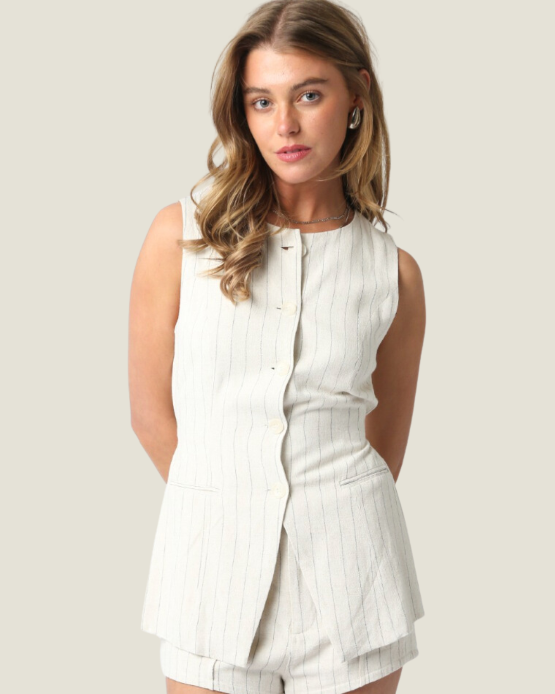 The Tatum: Striped Sleeveless Vest