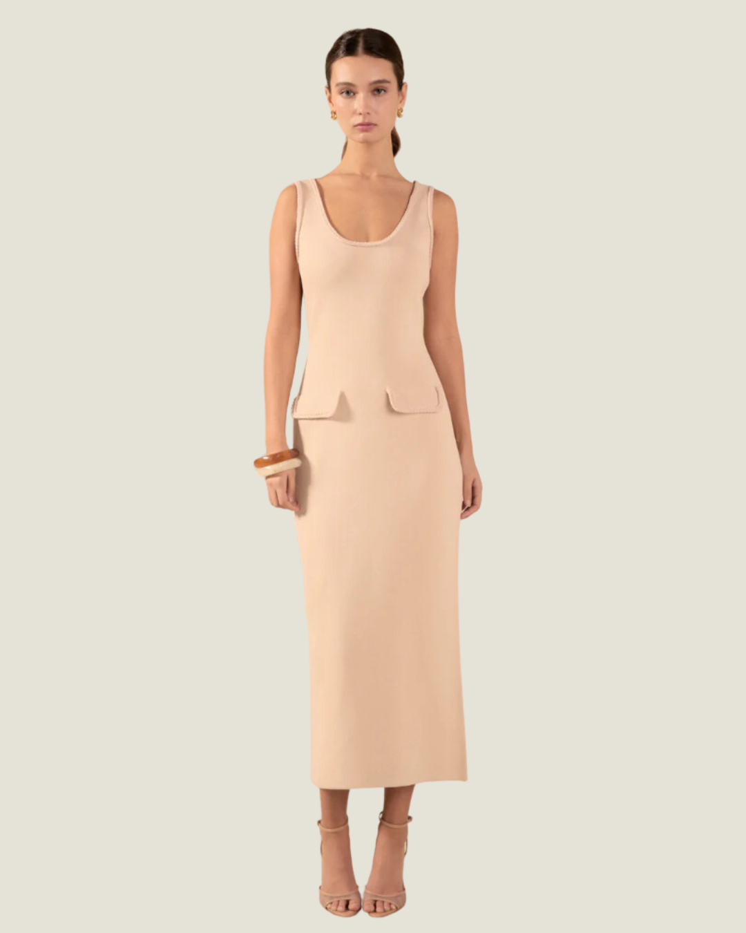 colette midi dress The Colette: Braided Knit Sleeveless Midi Dress – Love, Celine Boutique