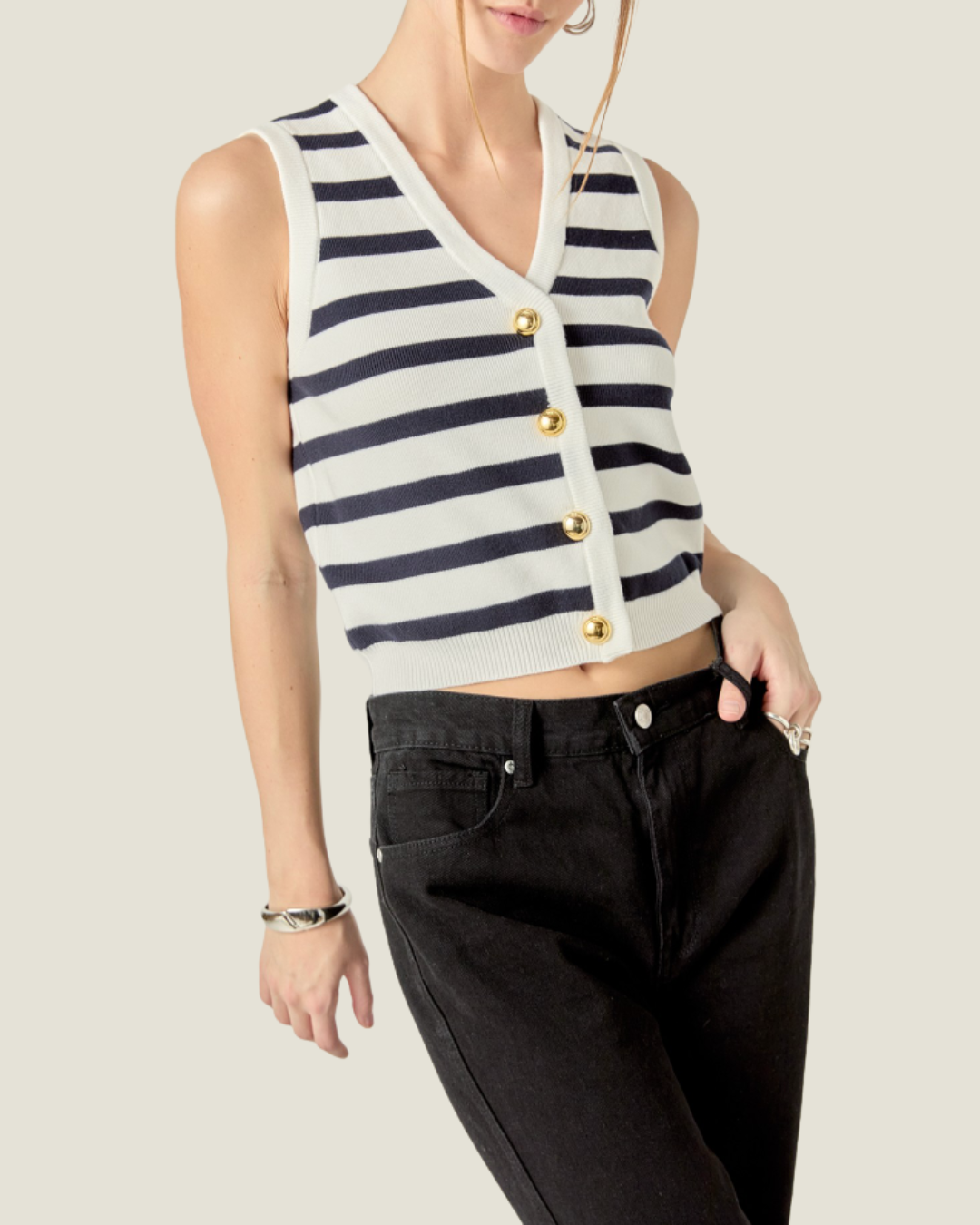 The Matilda: Striped Knit Vest