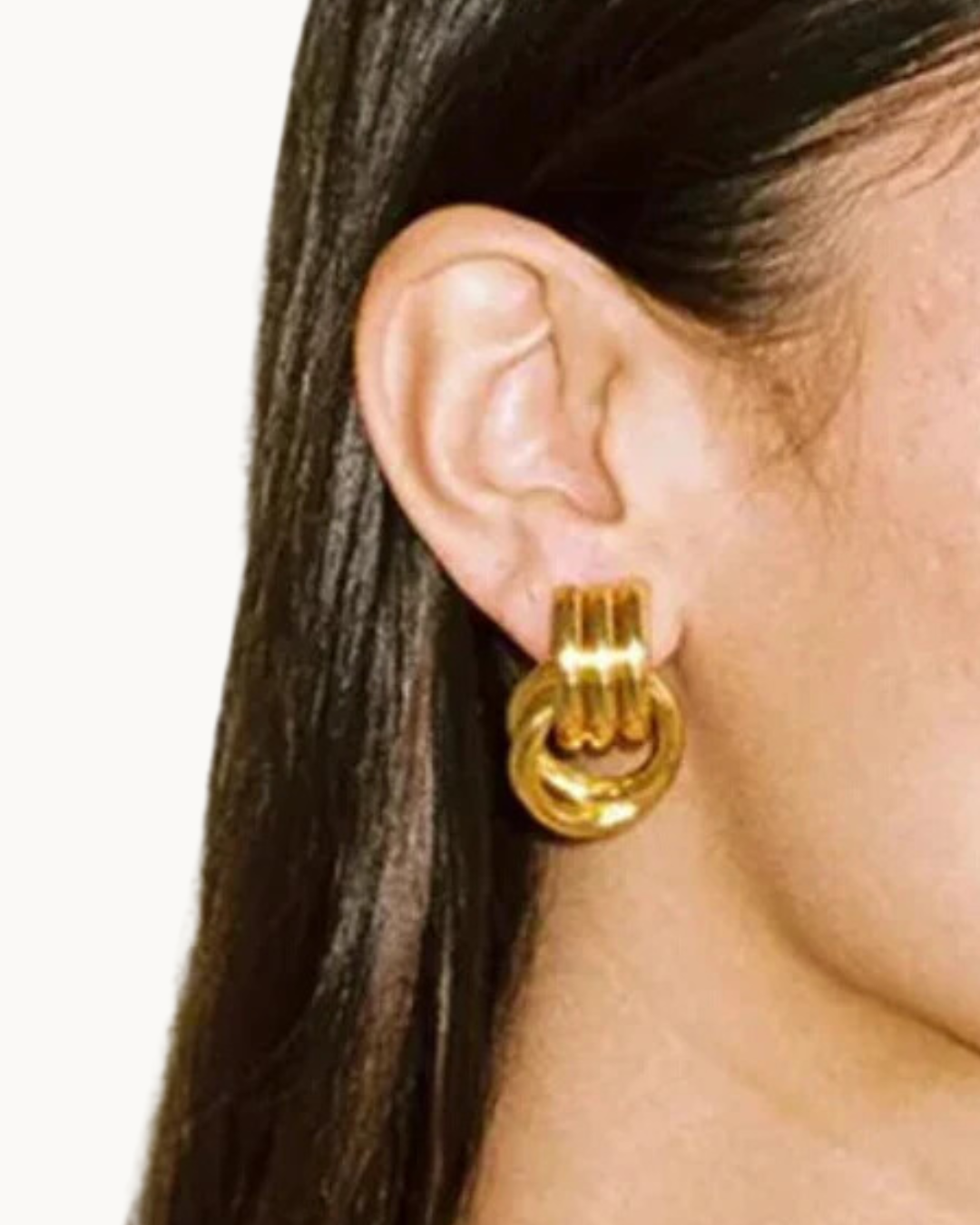 Double Knotted- Door Knocker- Earring: Yellow Gold