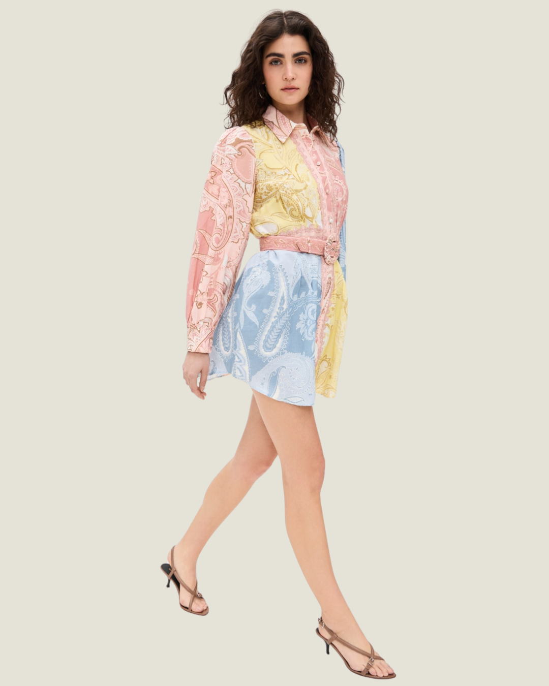 The Fiza: Paisley Belted Mini Dress