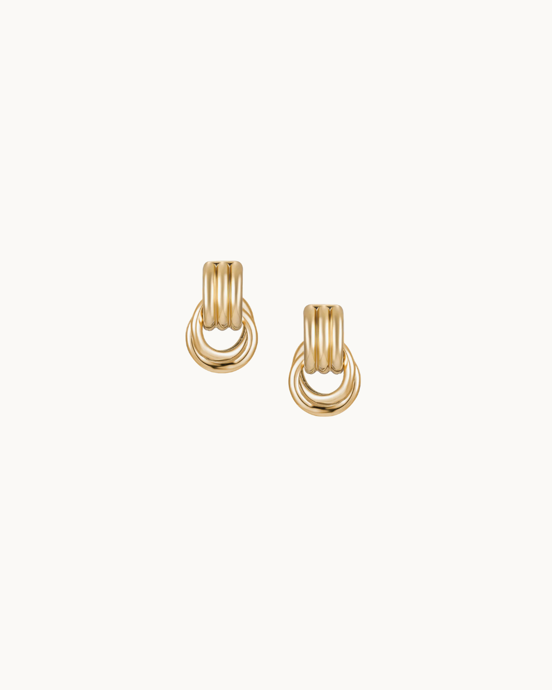 Double Knotted- Door Knocker- Earring: Yellow Gold