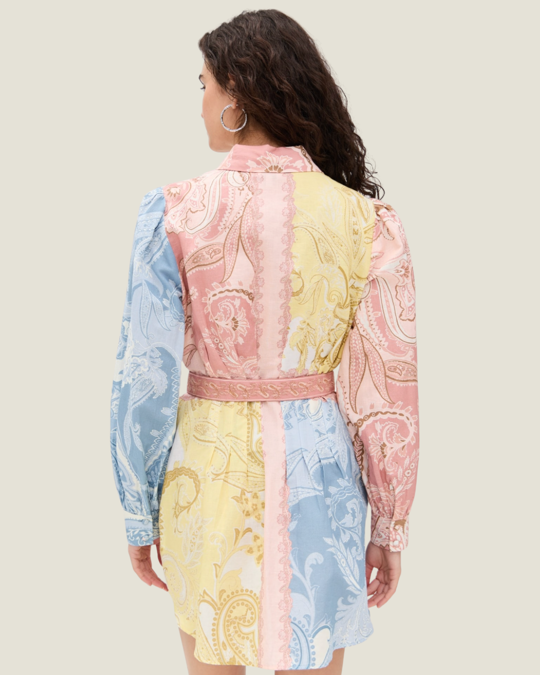 The Fiza: Paisley Belted Mini Dress