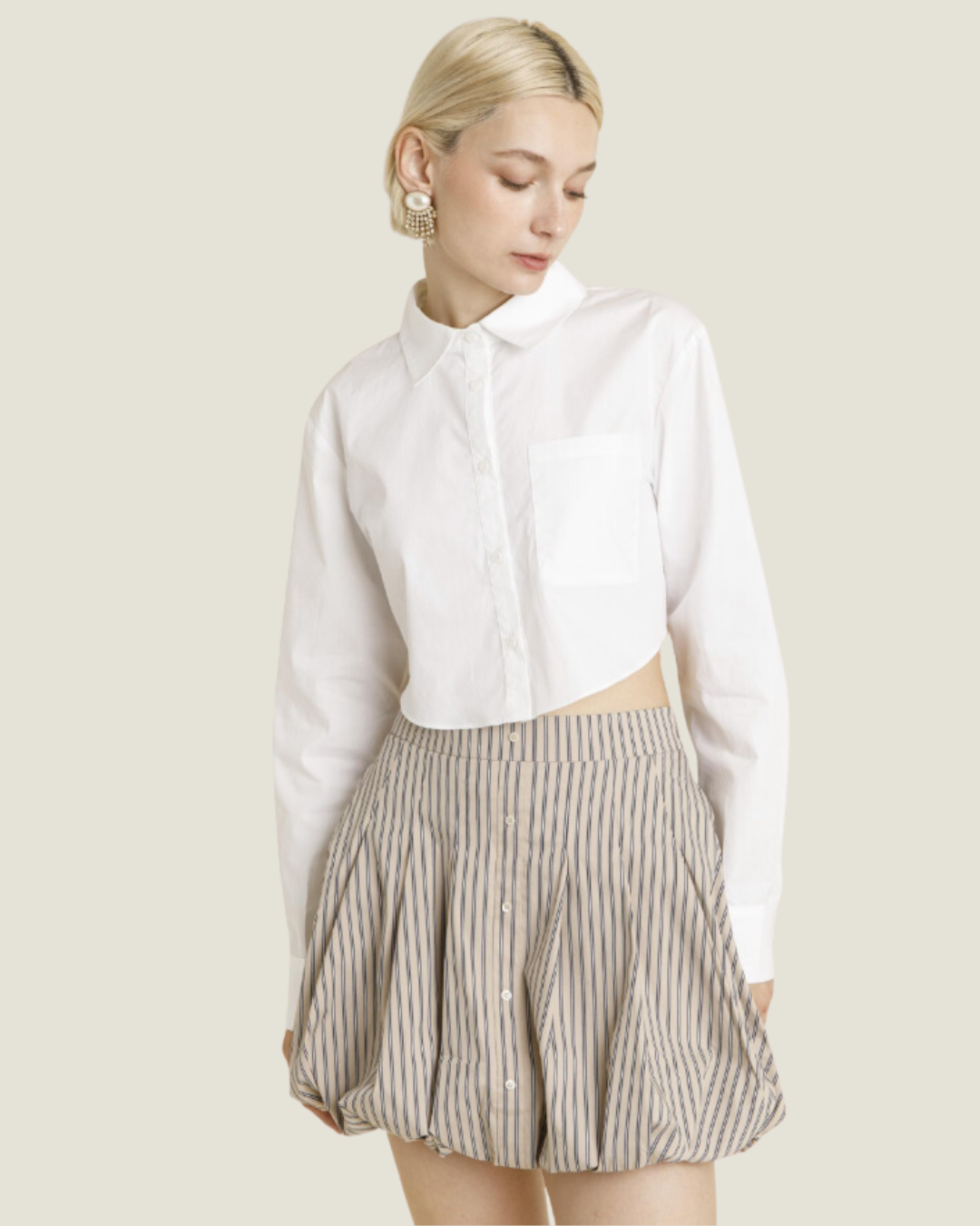 The Bella: Striped Bubble Mini Skirt