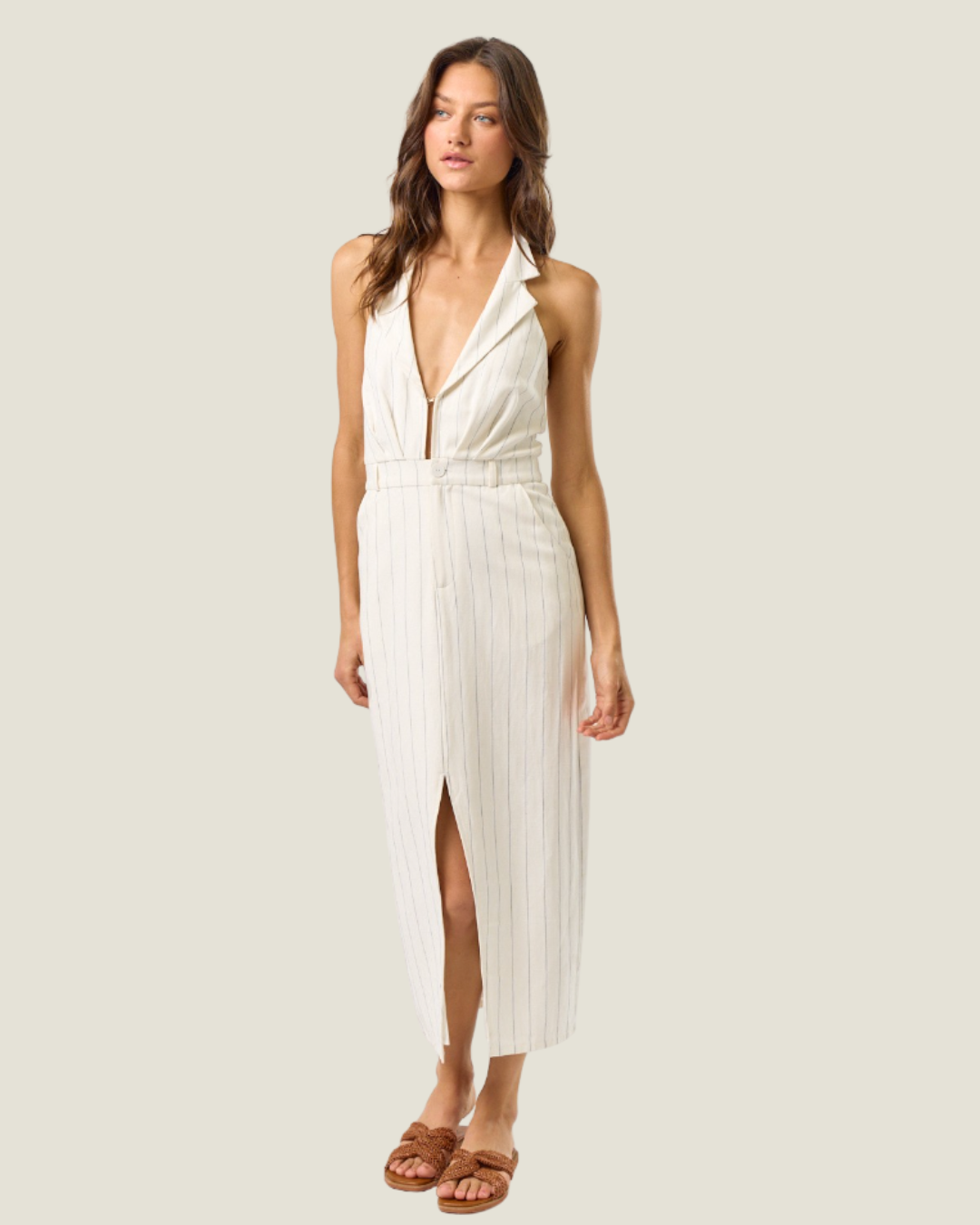 The Laine: Collard Midi Dress