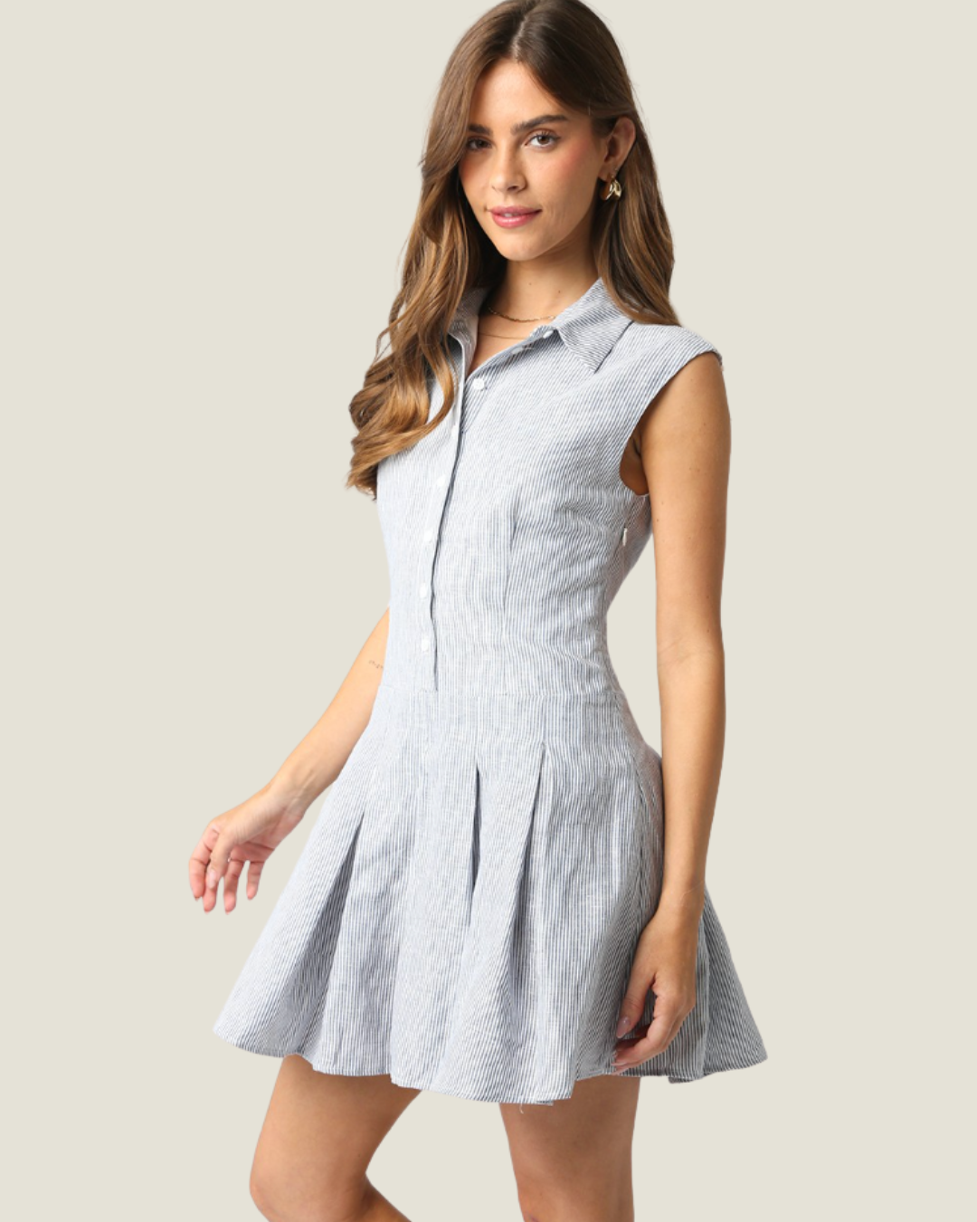 The Caroline: Collard Linen Dress