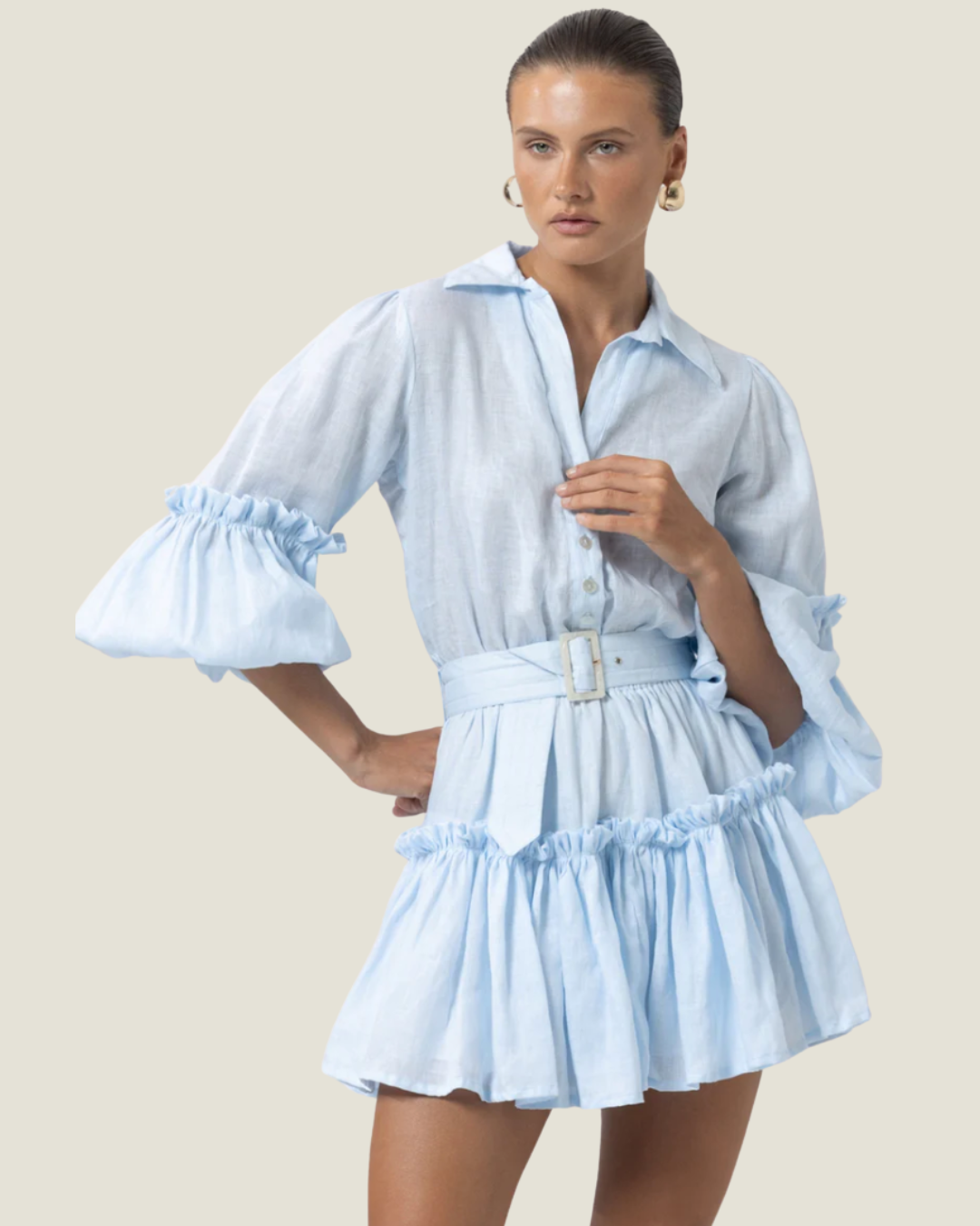 The Lucia: Linen Mini Dress