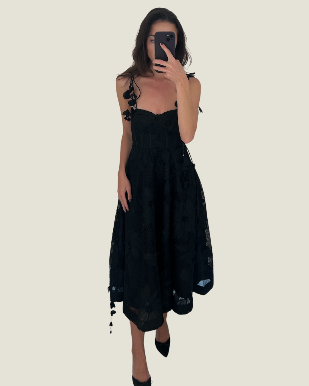 The Elena: Lace Corset Midi