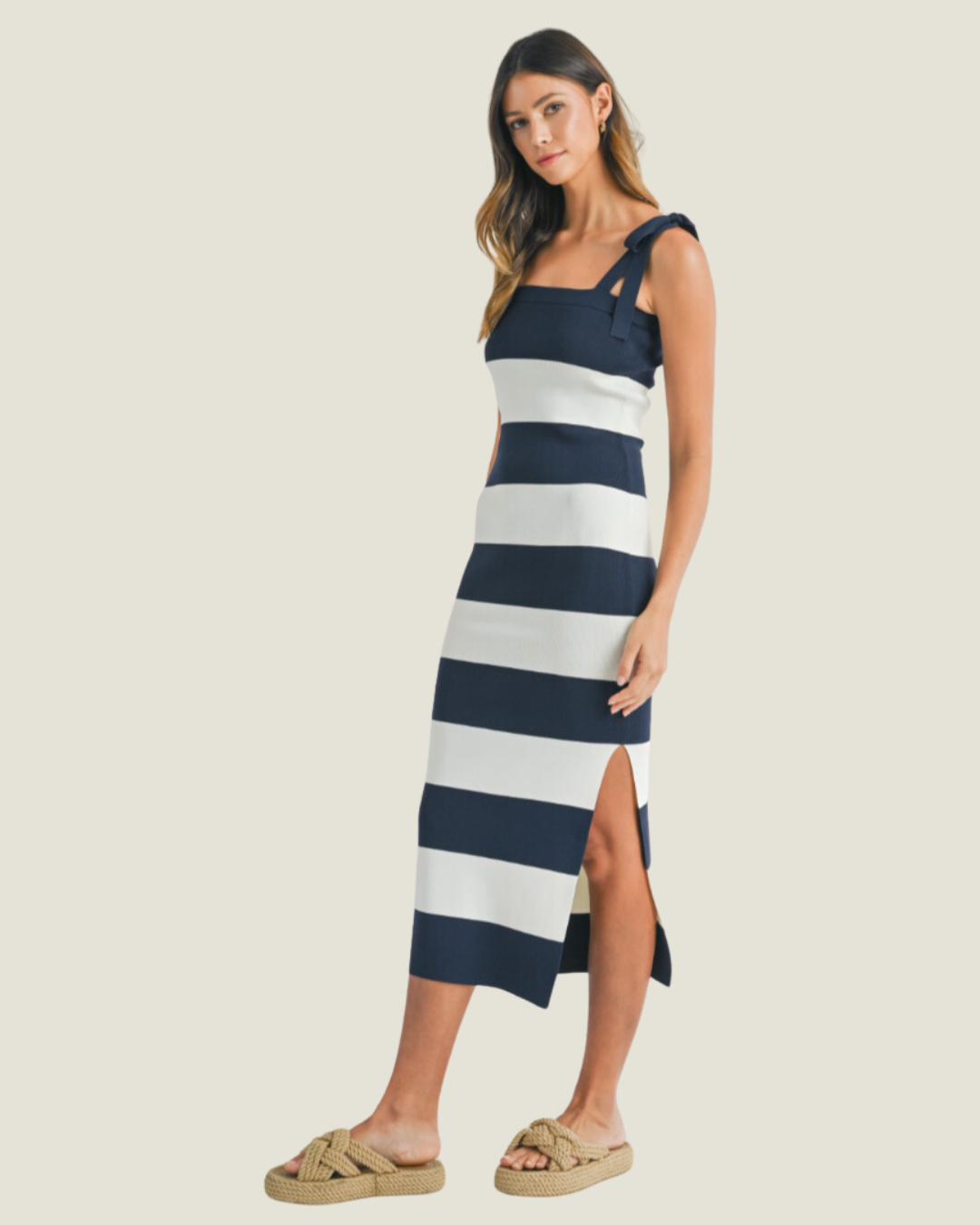 The Regatta: Striped Midi Dress