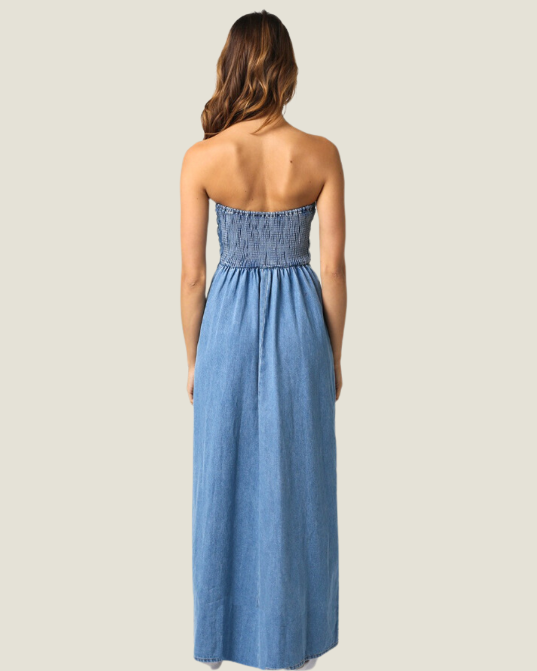 The Winona: Strapless Denim Maxi