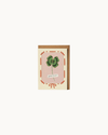 Good Luck Clover Greetings Card