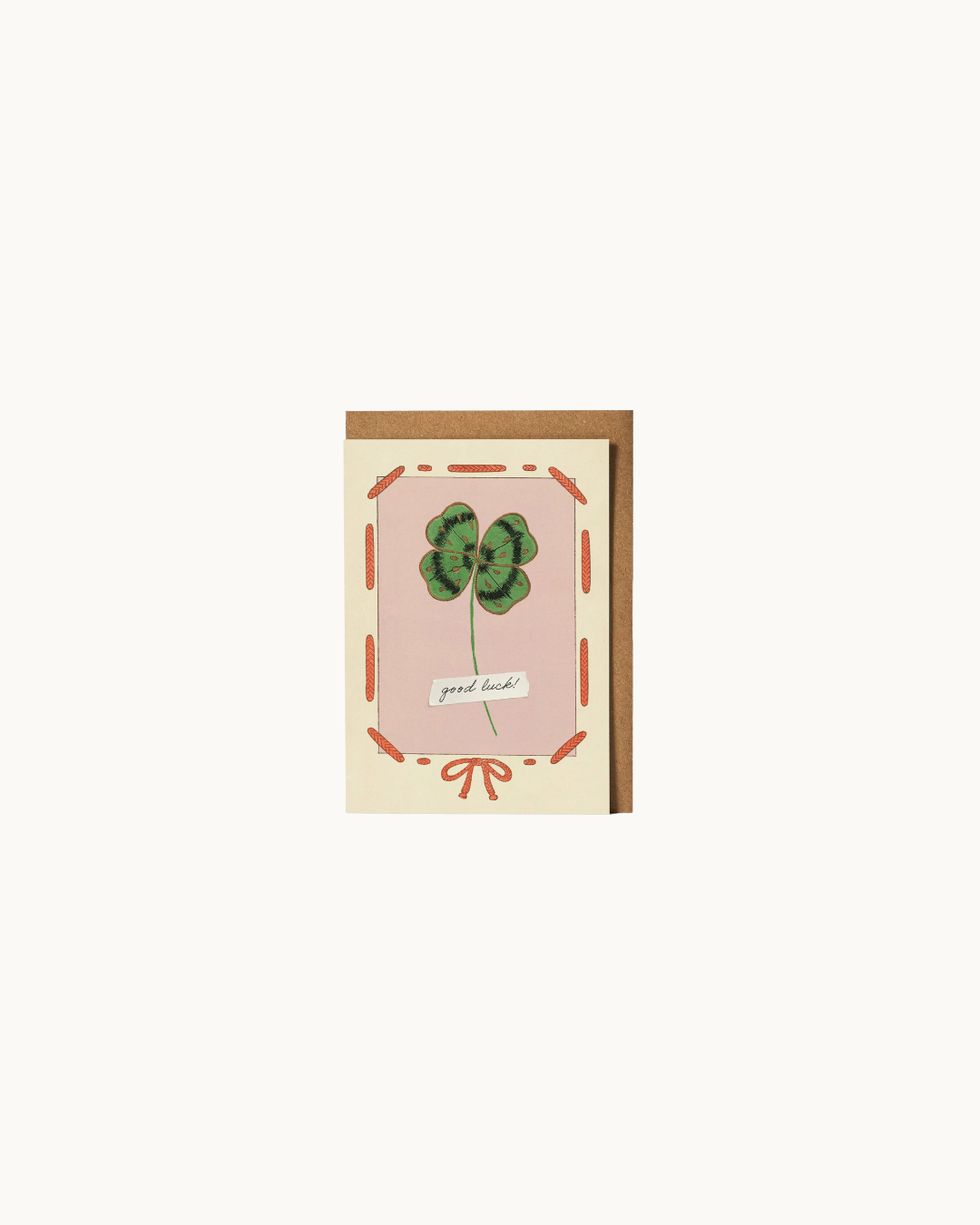 Good Luck Clover Greetings Card