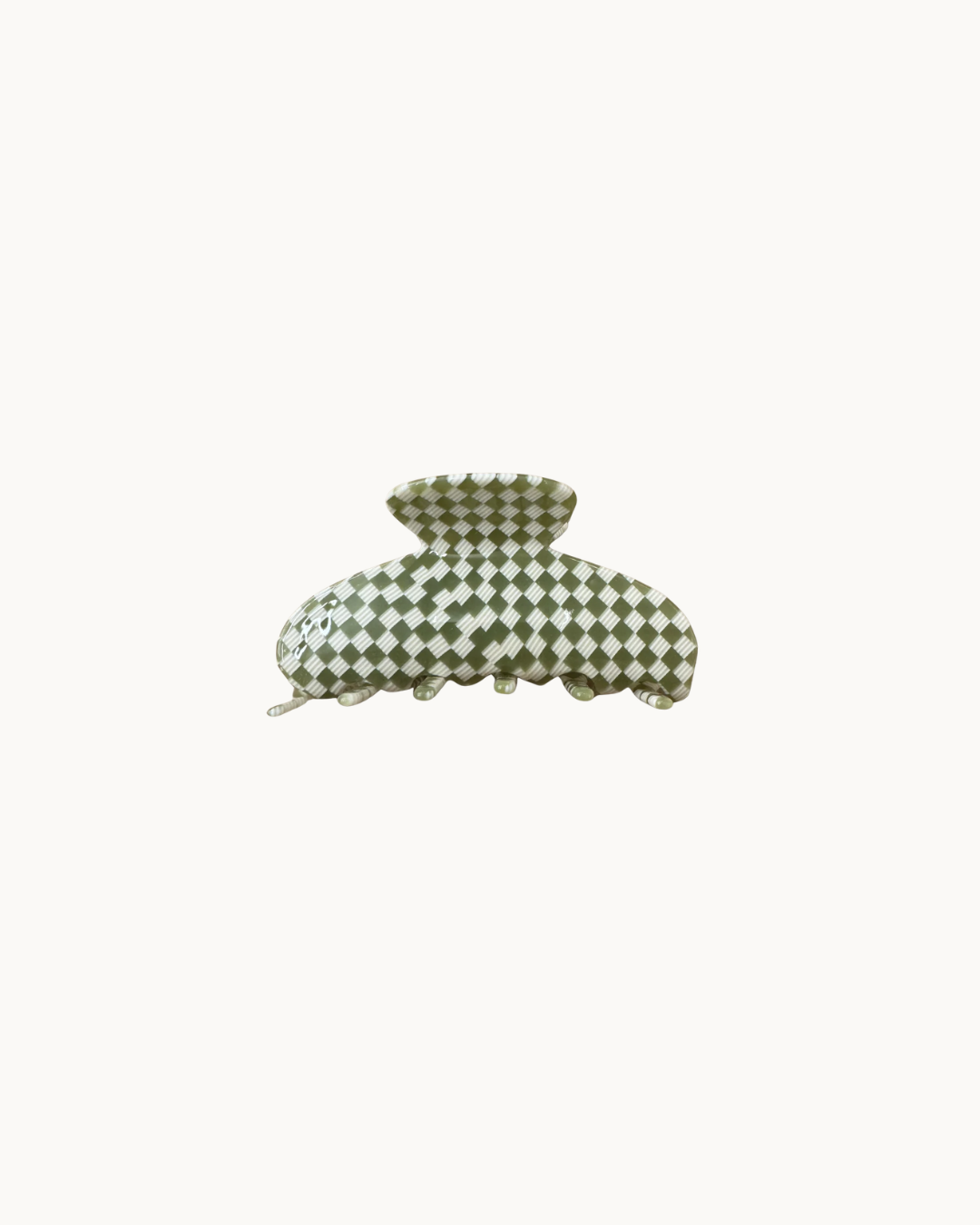 Olive Checker Everyday Hair Claw