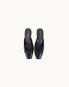 Geneva Mule in Black Croc