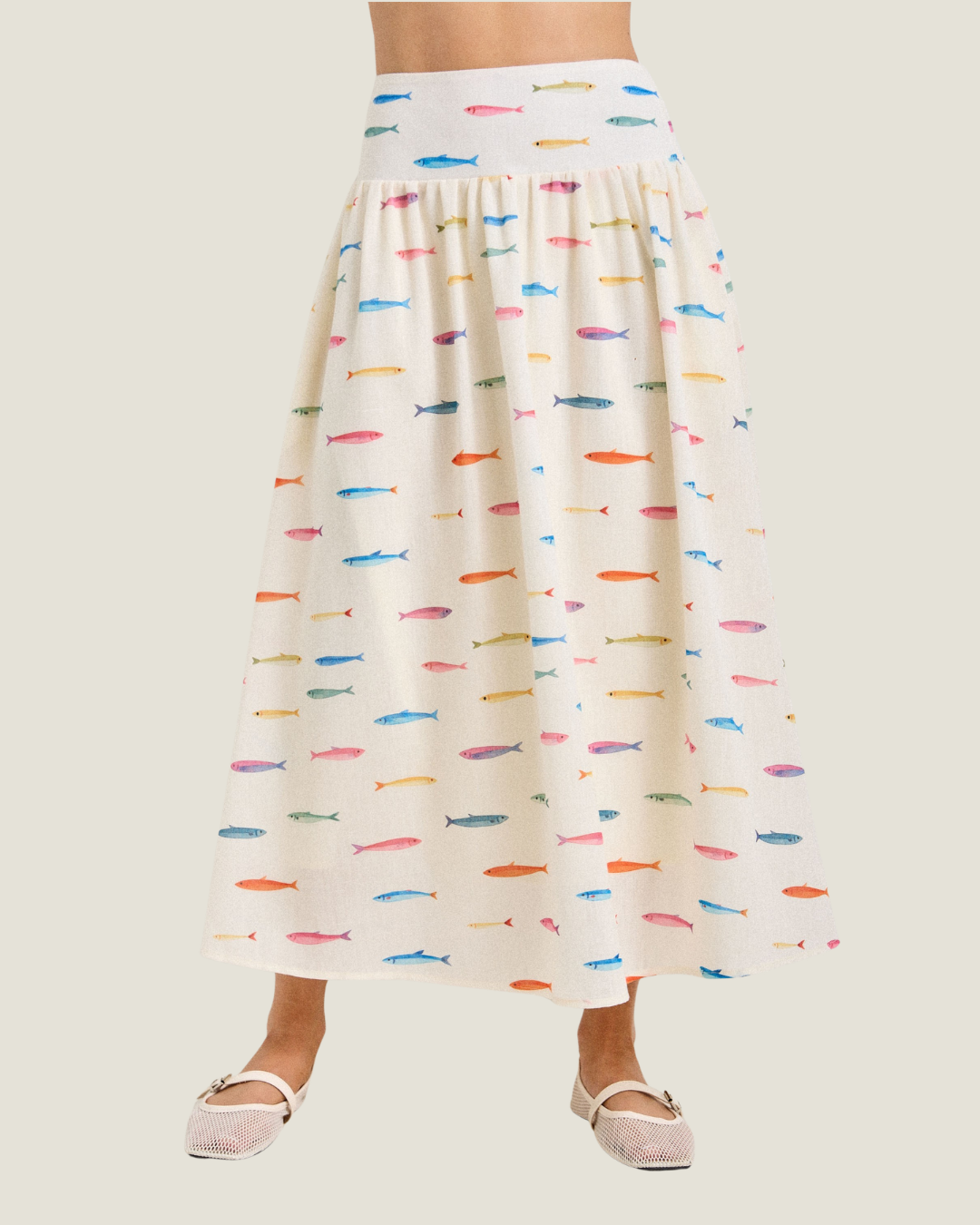 Pippa Fish Print Maxi Skirt