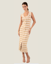 Avery Stripe Button Front Midi Dress